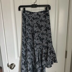 Floral Black and White Women's Skirt